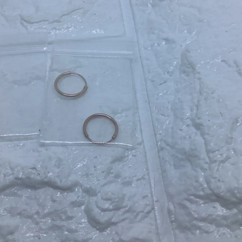 3 Pairs Rose Gold Plated Sterling Silver Hoop Earrings Cartilage Nose Lip Unisex
